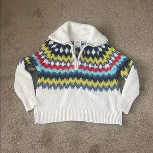Aerie White and Blue Knit Sweater